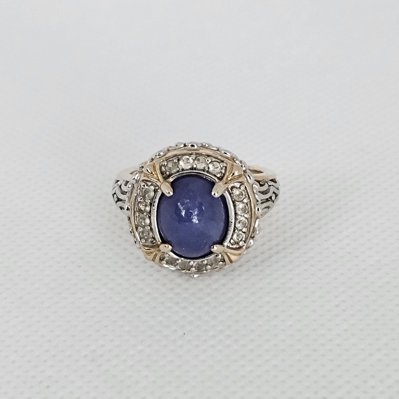 Genuine Iolite & Topaz Victoria Wieck Ring In 18k over Sterling Silver Sz 8 - Picture 3 of 7